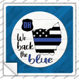 Ohio Back The Blue Novelty Square Sticker Decal Small