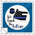 Oregon Back The Blue Novelty Square Sticker Decal Small