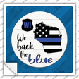 Wisconsin Back The Blue Novelty Square Sticker Decal Small