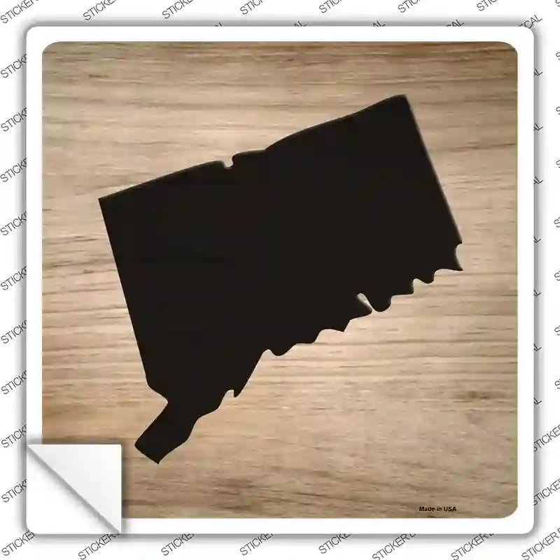 Connecticut Shape Letter Tile Novelty Square Sticker Decal Small