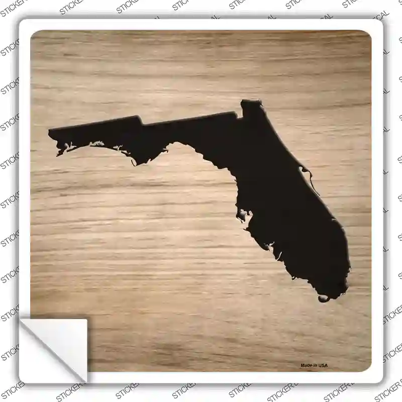 Florida Shape Letter Tile Novelty Square Sticker Decal Small