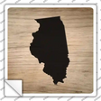 Illinois Shape Letter Tile Novelty Square Sticker Decal Small