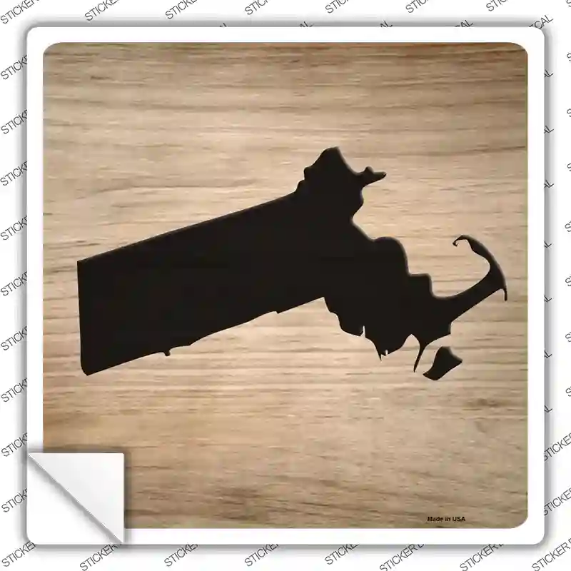 Massachusetts Shape Letter Tile Novelty Square Sticker Decal
