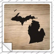 Michigan Shape Letter Tile Novelty Square Sticker Decal Small