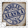 Alaska Stamp On Wood Novelty Square Sticker Decal Small