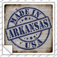 Arkansas Stamp On Wood Novelty Square Sticker Decal Small