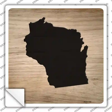 Wisconsin Shape Letter Tile Novelty Square Sticker Decal Small