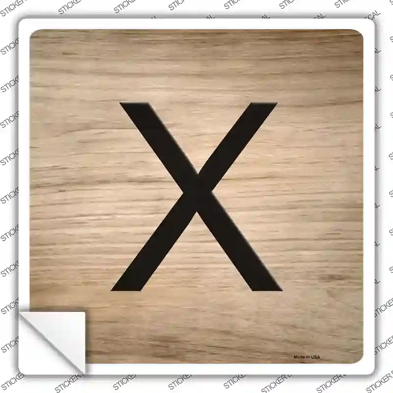 X Sticker Large X Letter Tile Novelty Square Sticker Decal | Smart Blonde
