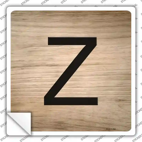 Z Letter Tile Novelty Square Sticker Decal