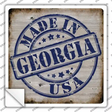 Georgia Stamp On Wood Novelty Square Sticker Decal Small