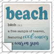 Beach Novelty Square Sticker Decal Small