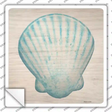 Seashell on Wood Novelty Square Sticker Decal Small