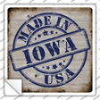 Iowa Stamp On Wood Novelty Square Sticker Decal Small