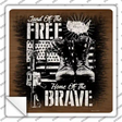 Land of Free Home of Brave Novelty Square Sticker Decal Small