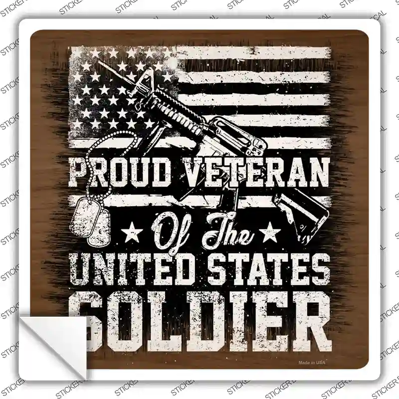 Proud Veteran of The USA Novelty Square Sticker Decal Small