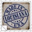 Louisiana Stamp On Wood Novelty Square Sticker Decal Small