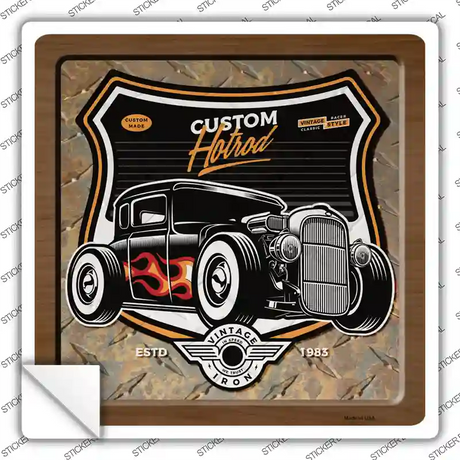 Custom Hotrod Novelty Square Sticker Decal