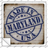 Maryland Stamp On Wood Novelty Square Sticker Decal Small