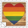 Heart Rainbow Novelty Square Sticker Decal Small