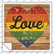 Love Distressed Rainbow Novelty Square Sticker Decal Small