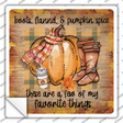 Boots Flannel Pumpkin Spice Novelty Square Sticker Decal Small