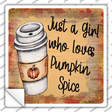 Loves Pumpkin Spice Novelty Square Sticker Decal Small