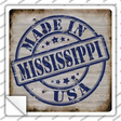 Mississippi Stamp On Wood Novelty Square Sticker Decal Small