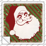 Santa Claus Red and Green Novelty Square Sticker Decal Small