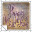 Happy New Year Fireworks Novelty Square Sticker Decal Small