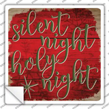 Silent Night Holy Night Red Novelty Square Sticker Decal Small