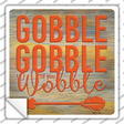 Gobble Gobble Novelty Square Sticker Decal Small