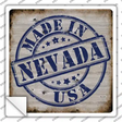 Nevada Stamp On Wood Novelty Square Sticker Decal Small