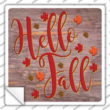 Hello Fall Purple Novelty Square Sticker Decal Small