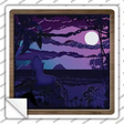 Mermaid on Rock Shadow Box Novelty Square Sticker Decal Small