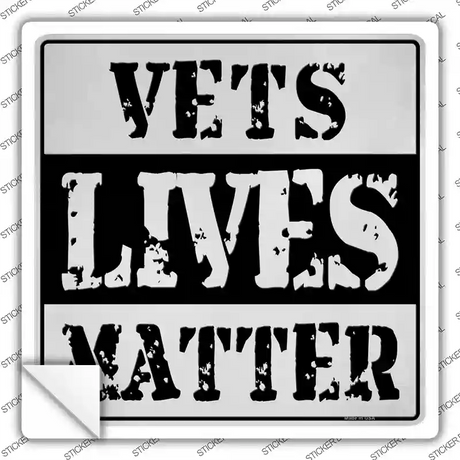 Vets Lives Matter Novelty Square Sticker Decal Small