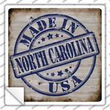 North Carolina Stamp On Wood Novelty Square Sticker Decal Small