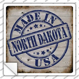 North Dakota Stamp On Wood Novelty Square Sticker Decal Small