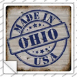 Ohio Stamp On Wood Novelty Square Sticker Decal Small