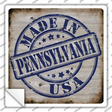 Pennsylvania Stamp On Wood Novelty Square Sticker Decal Small