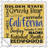 California Motto Novelty Square Sticker Decal Small