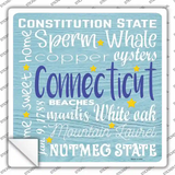 Connecticut Motto Novelty Square Sticker Decal Small