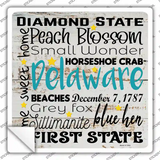 Delaware Motto Novelty Square Sticker Decal Small