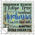 Indiana Motto Novelty Square Sticker Decal Small