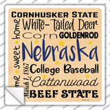 Nebraska Motto Novelty Square Sticker Decal Small