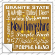 New Hampshire Motto Novelty Square Sticker Decal Small