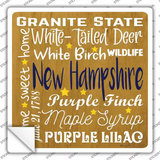 New Hampshire Motto Novelty Square Sticker Decal Small