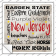 New Jersey Motto Novelty Square Sticker Decal Small