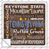 Pennsylvania Motto Novelty Square Sticker Decal Small