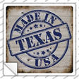 Texas Stamp On Wood Novelty Square Sticker Decal Small