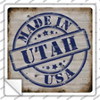 Utah Stamp On Wood Novelty Square Sticker Decal Small